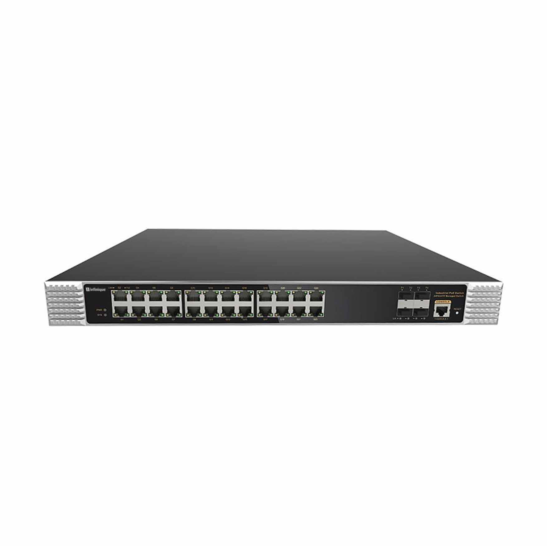 Infinique Industrial Grade 28 Ports PoE+ Managed Switch